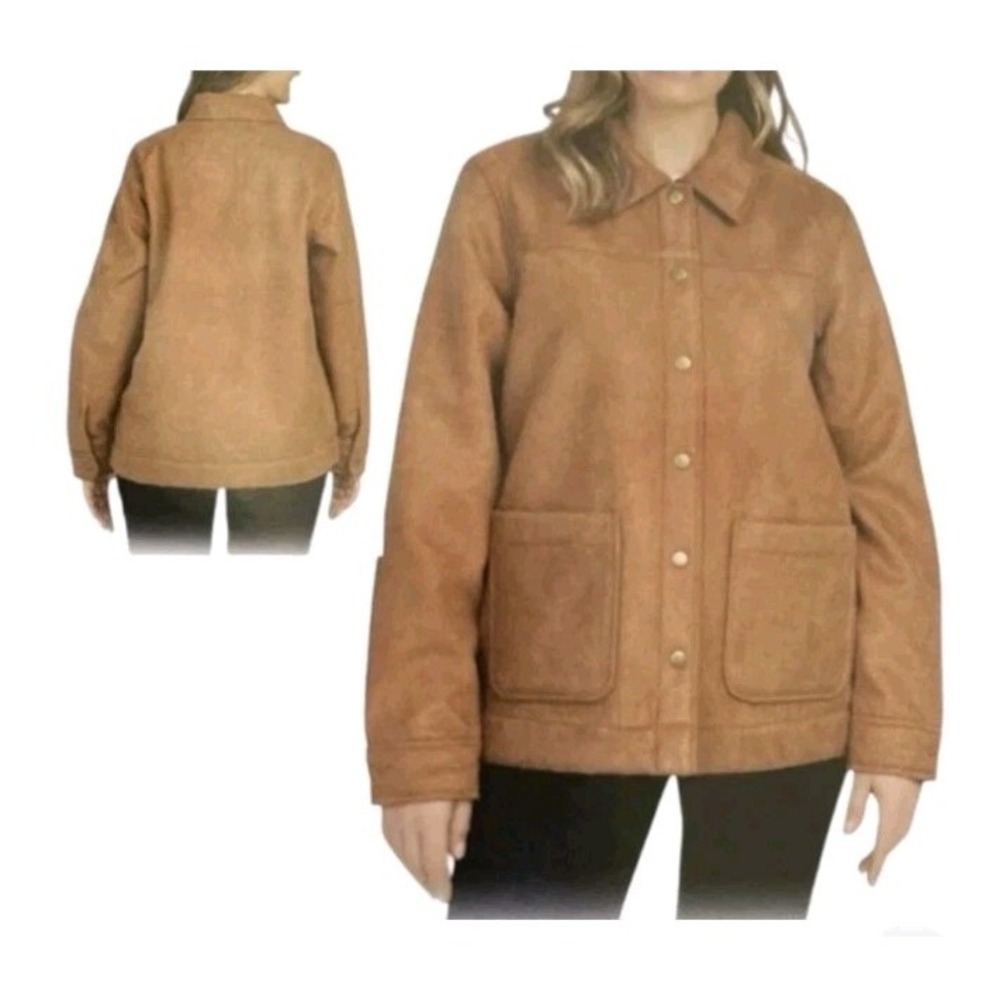 Boston Traders Women's Fleece Lined Trucker Jacket, Tan, Size M